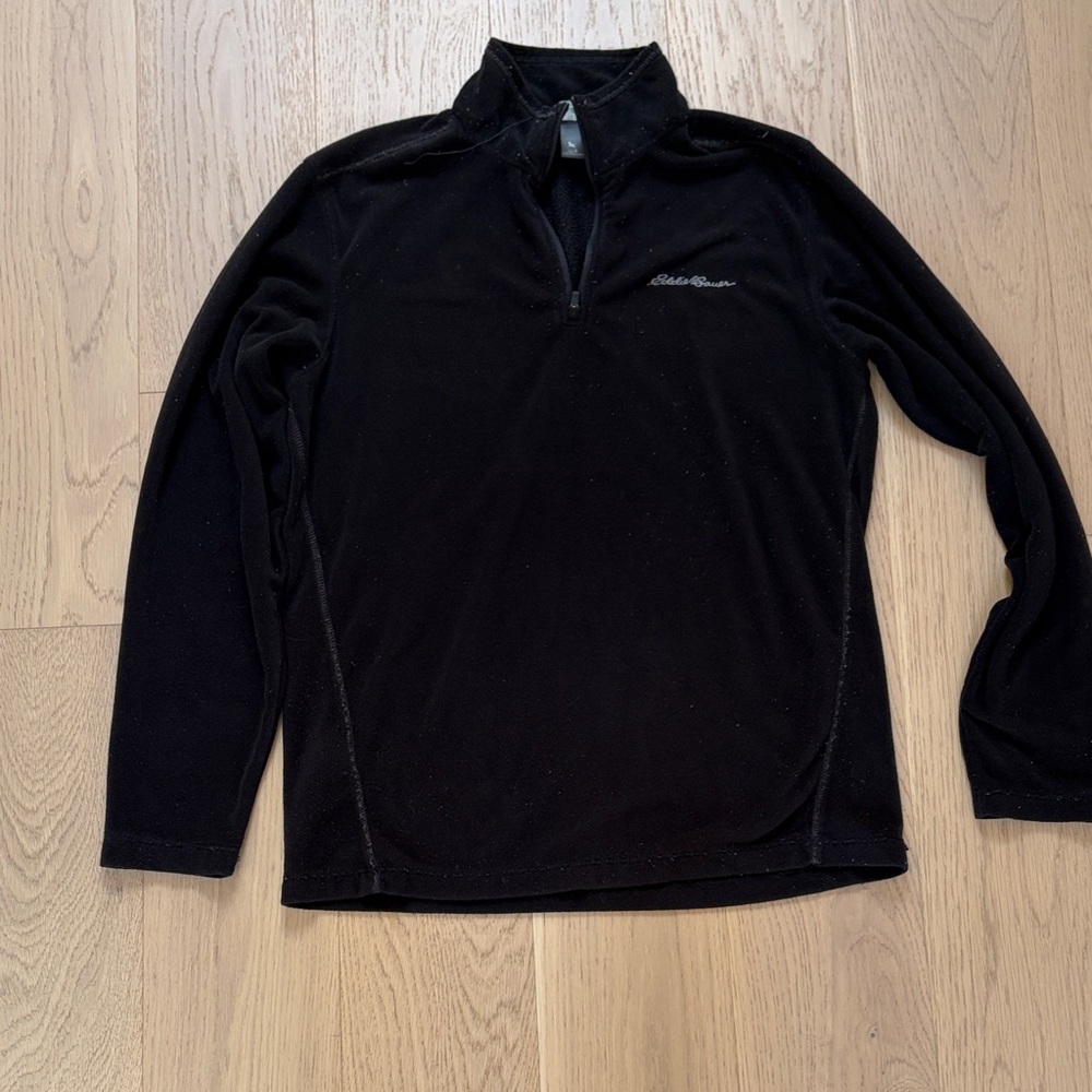 Eddie Bauer Black Half-Zip Fleece Pullover